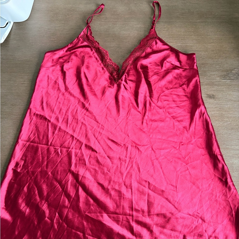 INC International Concepts burgundy Lace Chemise size XL